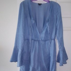 Light blue super softdenim romper
